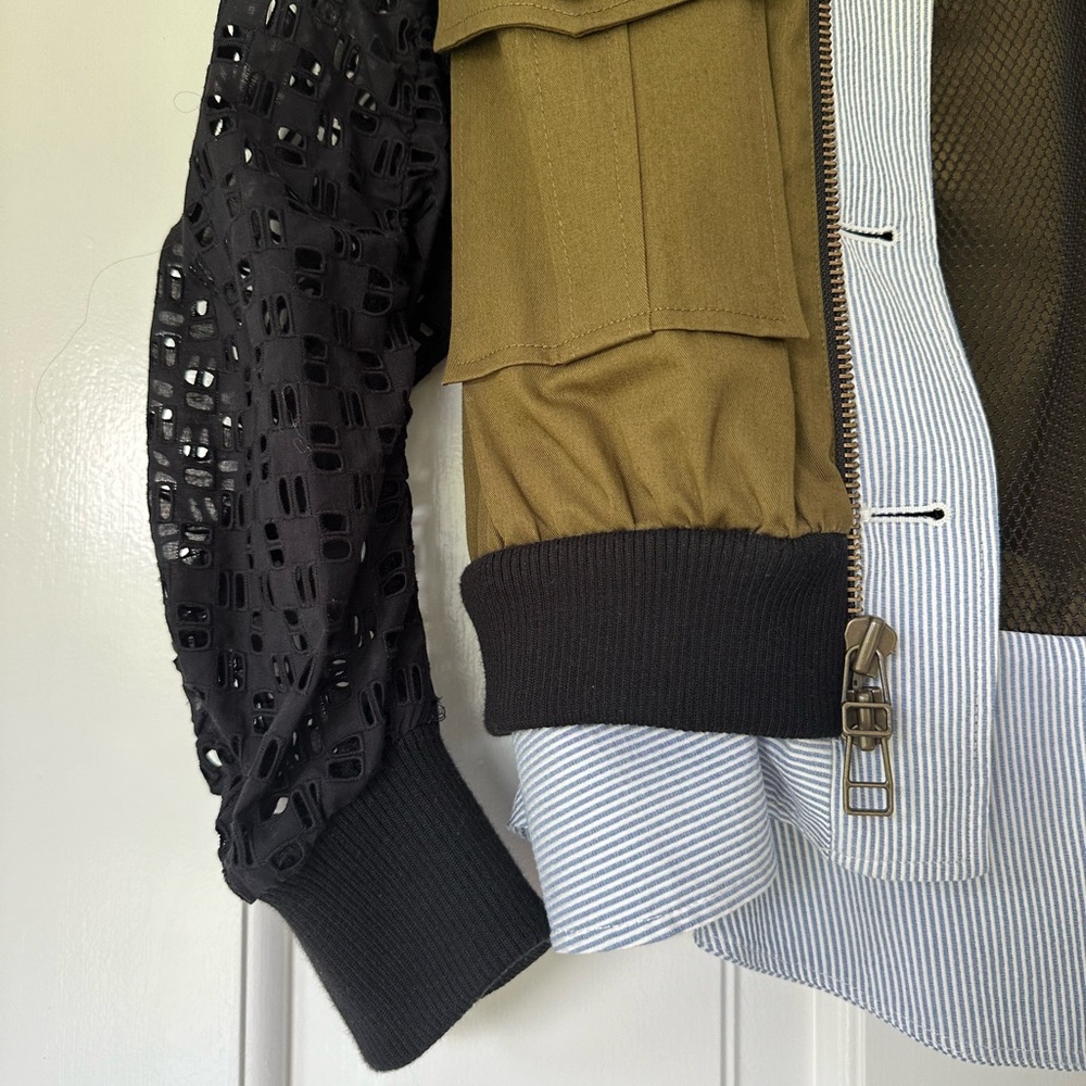 Veronica Beard Colorblock Pattern Bomber Jacket - image 7